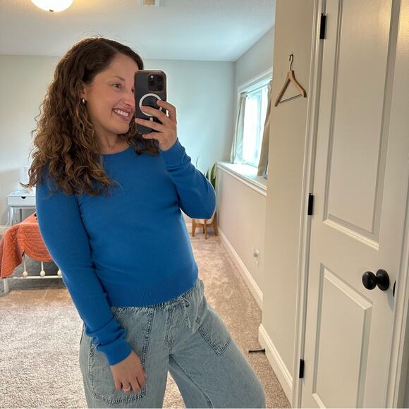 NWT Vanessa Bruno Blue Merino Wool Crewneck Sweater Small - Picture 4 of 15